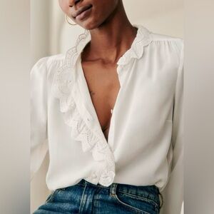 Sezane Chlo Shirt Size 36/S white